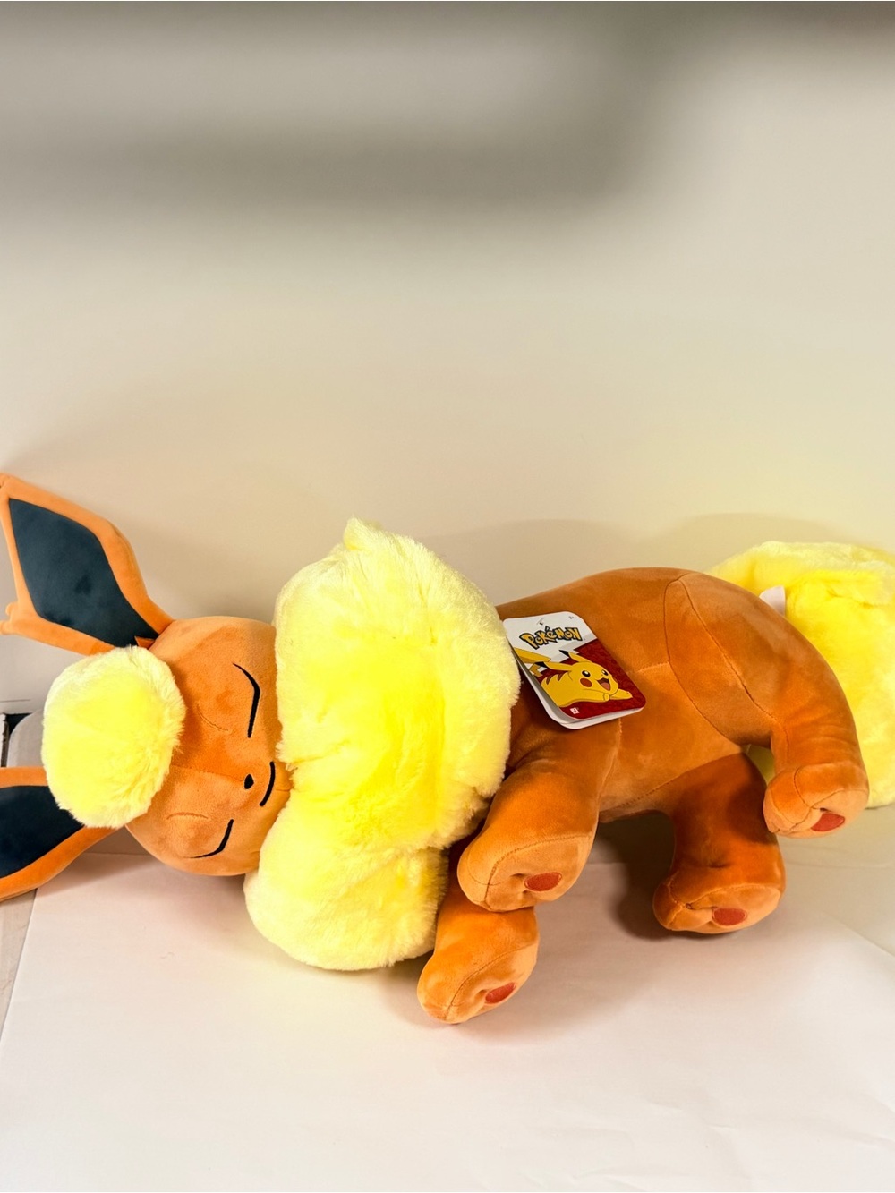 Plush Dog Toy - Orange and Yellow Fluffy Fox Design